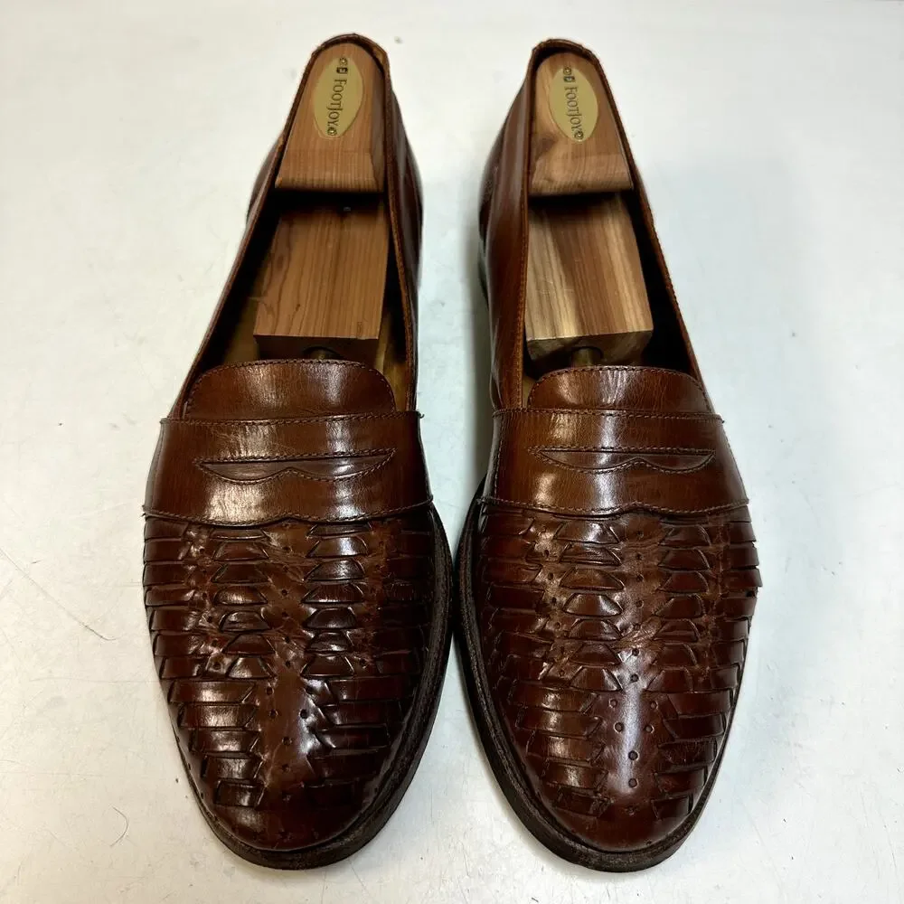 VGUC Polo Ralph Lauren Deerskin Woven Loafer Vintage Made in Italy 10 D